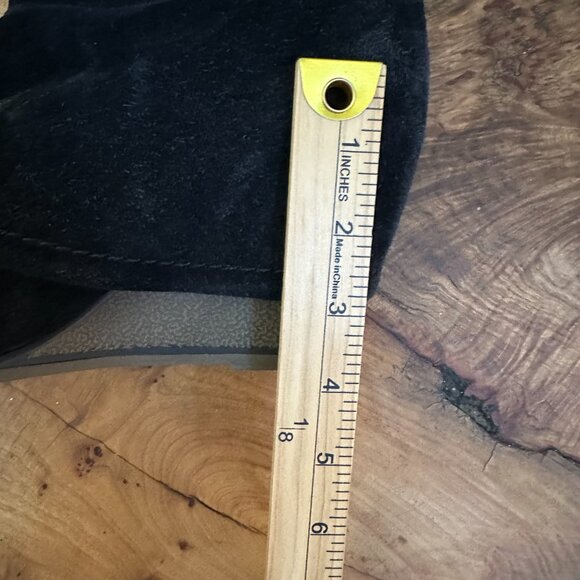 Black suede, mid-calf, wedge heel, straight or slouch boots, size 10 - Picture 8 of 9